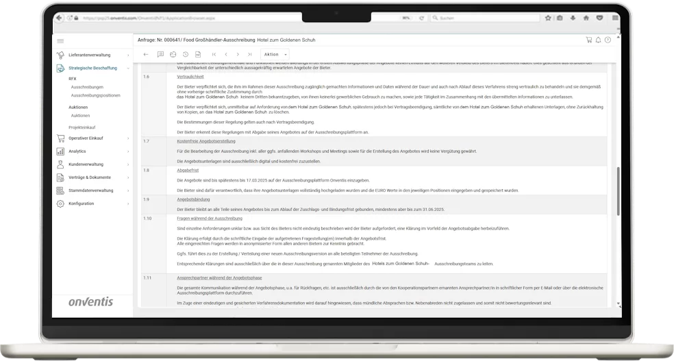 Übersicht Ausschreibungen - Textbausteine